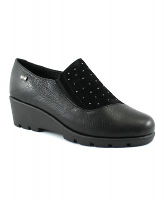 VALLEVERDE VS10405 nero scarpe donna comfort zeppetta elastici