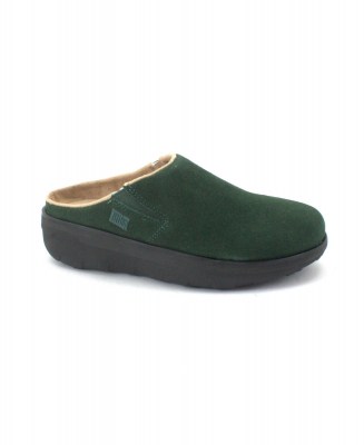 FITFLOP LOAFF SUEDE CLOGS  B80 899 racing Green verde ciabatte donna zoccolo