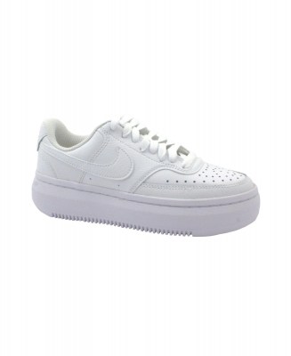 NIKE DM0113 COURT VISION ALTA white bianco scarpe sneakers donna pelle lacci