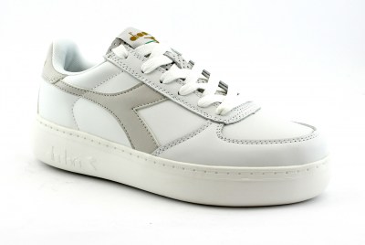 Scarpe da donna Diadora Game C0516 bianco argento sneakers pelle lacci glitter 