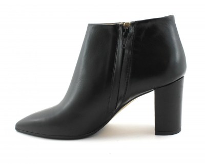 LE FABIAN 4209 nero scarpe donna stivaletti zip laterale tacco pelle punta
