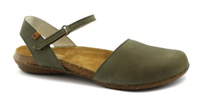 EL NATURALISTA N412 WAKATAUA kaki verde oliva sandali donna cinturino strappo punta chiusa
