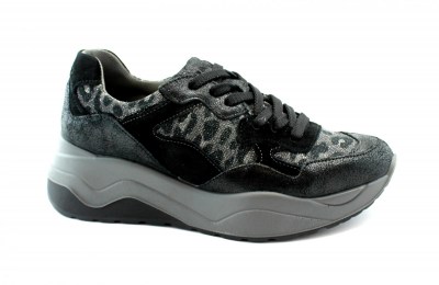 IGI&CO 41495 glitter nero donna sportive lacci sneakers