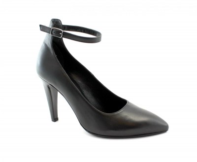 MELLUSO E5055F nero scarpe donna decolletè punta tacco cinturino caviglia