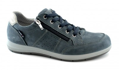 ENVAL SOFT 23711 blu scarpe uomo sportive casual sneakers lacci cerniera pelle