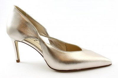 MALU\' 3736 platino oro scarpe decolletè donna punta chiusa pelle