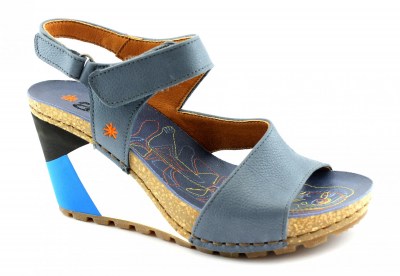ART COMPANY 1334 GUELL artic blu donna sandali strappi zeppa