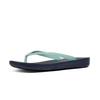 FitFlop IQUSHION FLIP FLOPS - MIDNIGHT NAVY / OCEAN GREEN MIX