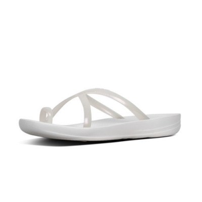 FitFlop iQUSION WAVE PEARLISED - CROSS SLIDES - URBAN WHITE es