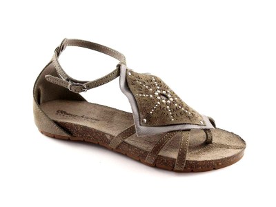 BOTTEGA ARTIGIANA 4049 cenere scarpe donna sandali infradito camoscio brillanti