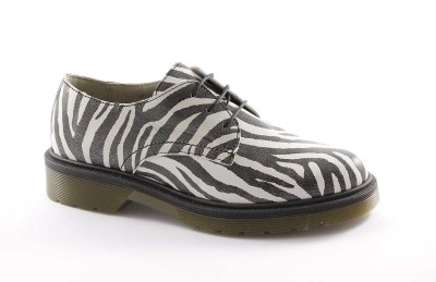 GEMMA 1398 zebra scarpe donna pelle liscia lacci