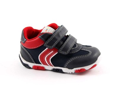 GEOX B5236F blu rosso scarpe bambino sneakers strappi tessuto traspiranti