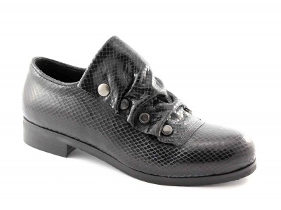 JHON GRACE 2719X12 nero scarpe donna tipo slip on elastico bottoni