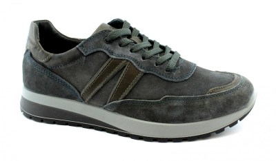 IGI&CO 6137300 blu grigio scarpe uomo sneakers lacci pelle