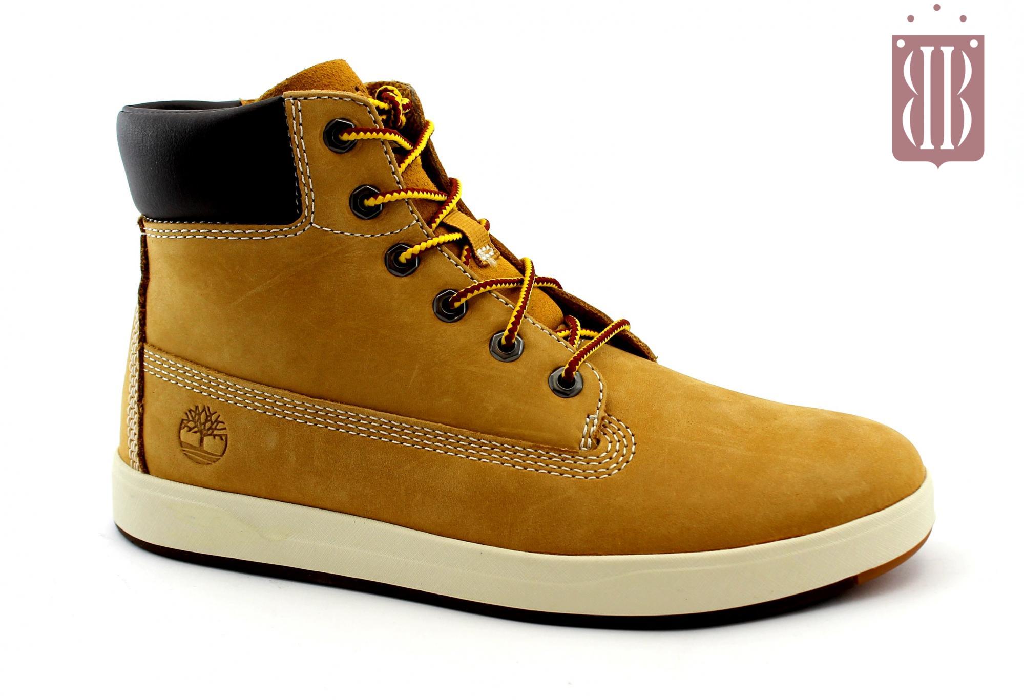 TIMBERLAND A1UXFI DAVIS SQUARE wheat giallo scarpe bambino/ragazzo  scarponcini mid lacci + zip laterale con strappo